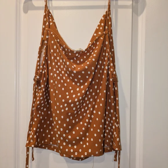 ✨ Meraki Polka Dot Cowl Neck Tie Tank Top – Size XL ✨ - Picture 4 of 9